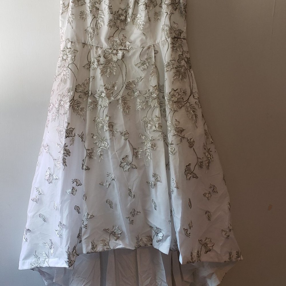 Calvin Klein Women's Metallic High Low Gown Dress